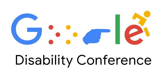 Google logo featuring Braille as the ‘o’s, ASL for ‘g’, and a wheelchair user as ‘e’.