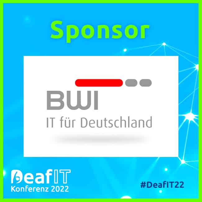 Sponsor Logo BWI, DeafIT Konferenz 2022, #DeafIT22