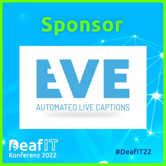 Sponsor Logo EVE, DeafIT Konferenz 2022, #DeafIT22