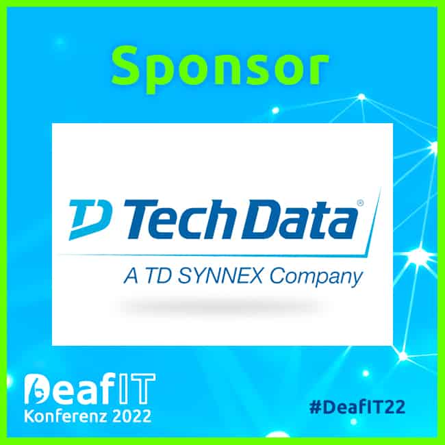 Sponsor Logo TechData, DeafIT Konferenz 2022, #DeafIT22