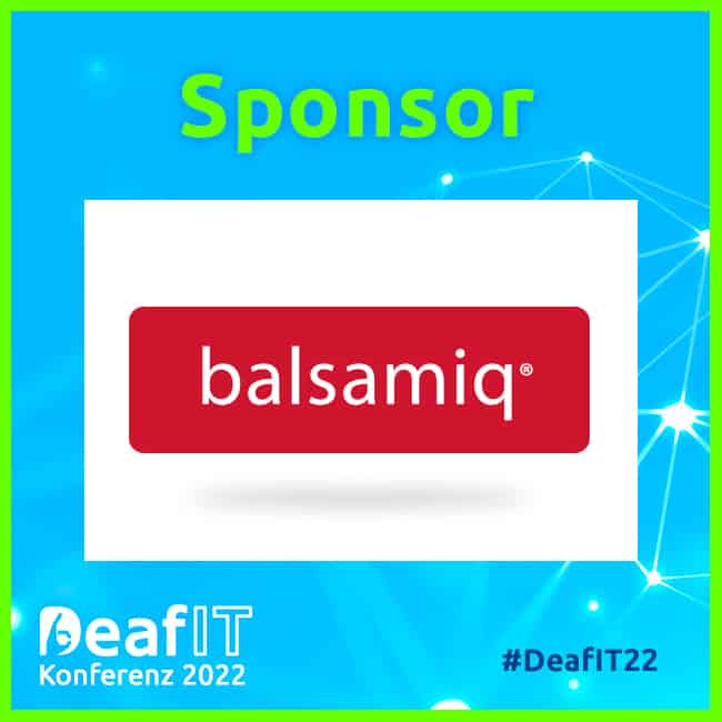 Sponsor Logo balsamiq, DeafIT Konferenz 2022, #DeafIT22