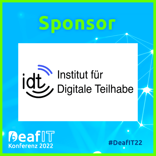 Sponsor Logo Institut für Digitale Teilhabe, DeafIT Konferenz 2022, #DeafIT22