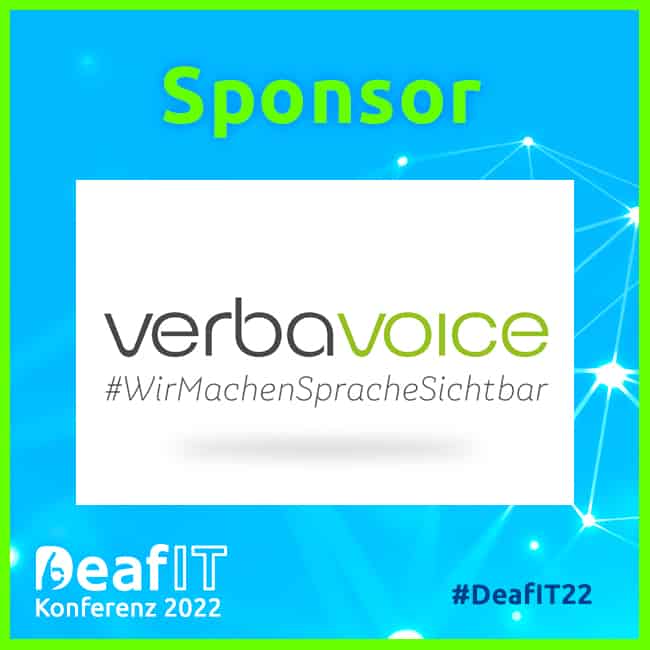 Sponsor Logo VerbaVoice, DeafIT Conference 2022, #DeafIT22